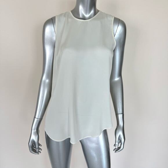 Theory silk white blouse size M Retail 290$ - Picture 2 of 7